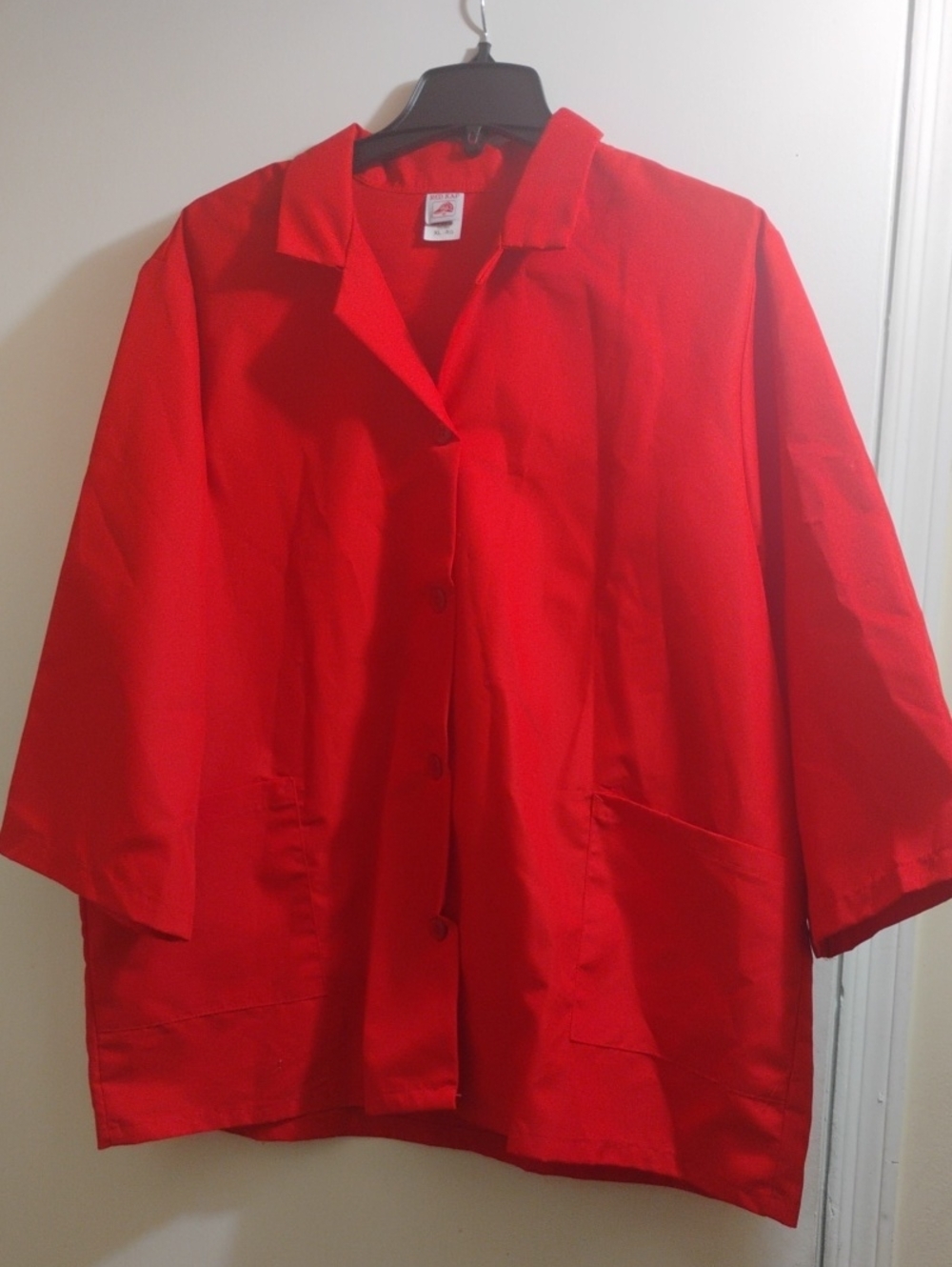 Red Kap Red Button-Front Collared Shirt Jacket